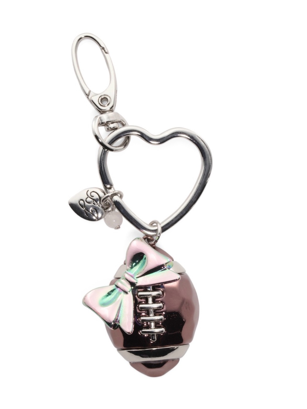 BETSEY JOHNSON Football Bow Key Fob Charm